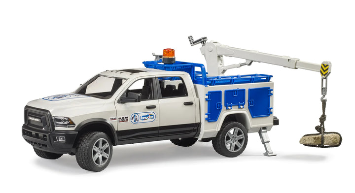 >Bruder 02509 RAM Service Truck w/ Crane + Rotating Beacon Light