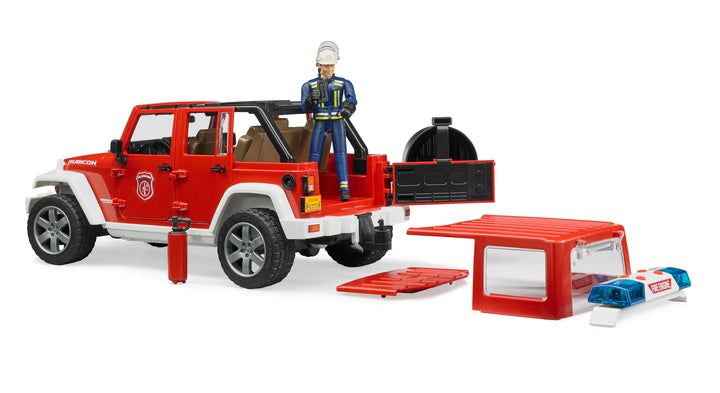 >Bruder 02528 Jeep Rubicon Fire Vehicle with Fireman