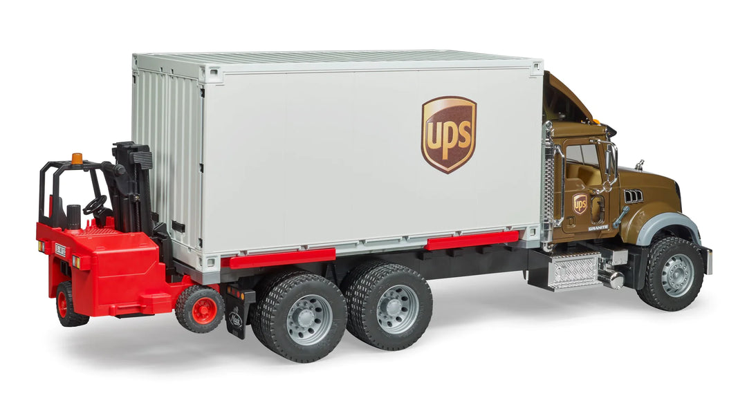 >Bruder 02828 MACK Granite UPS Logistics Truck and Forklift