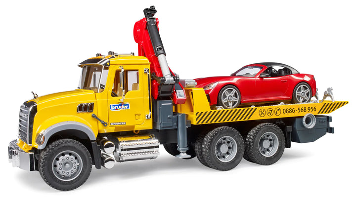 >Bruder 02829 MACK Granite Tow-Truck w/ Bruder Roadster 20.7 x 7.3 x 11 inch