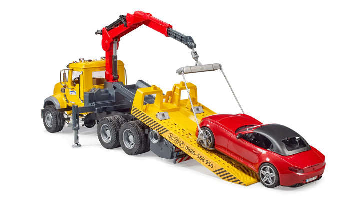 >Bruder 02829 MACK Granite Tow-Truck w/ Bruder Roadster 20.7 x 7.3 x 11 inch