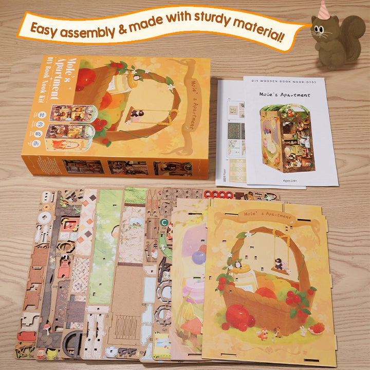 >Hands Craft DIY Book Nook Kit: the Secret Rhythm with Dust Cover