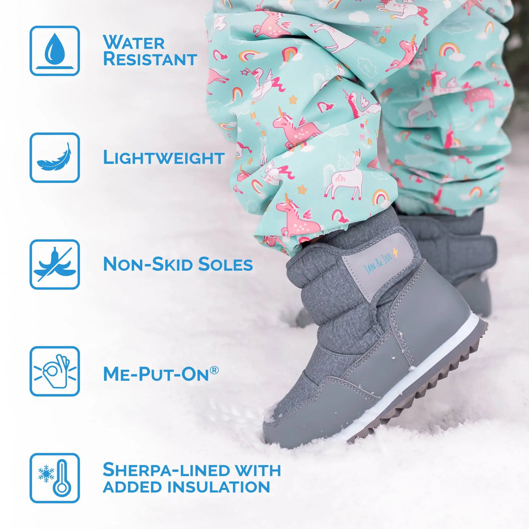 >Jan & Jul Kids Toasty-Dry Tall Puffy Winter Boots - Dusty Pink