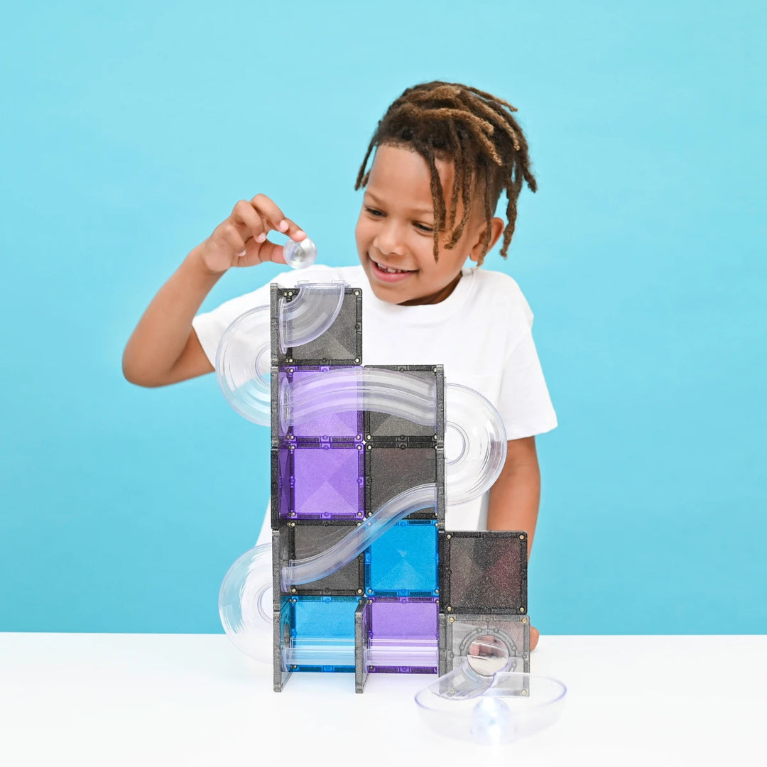 >CONNETIX Glitter Tiles - 61 Pieces Ball Run Galaxy Pack