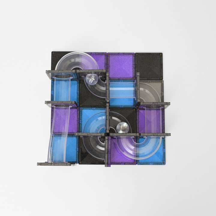 >CONNETIX Glitter Tiles - 61 Pieces Ball Run Galaxy Pack