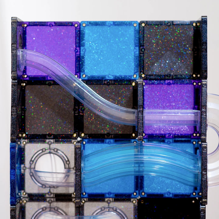 >CONNETIX Glitter Tiles - 61 Pieces Ball Run Galaxy Pack
