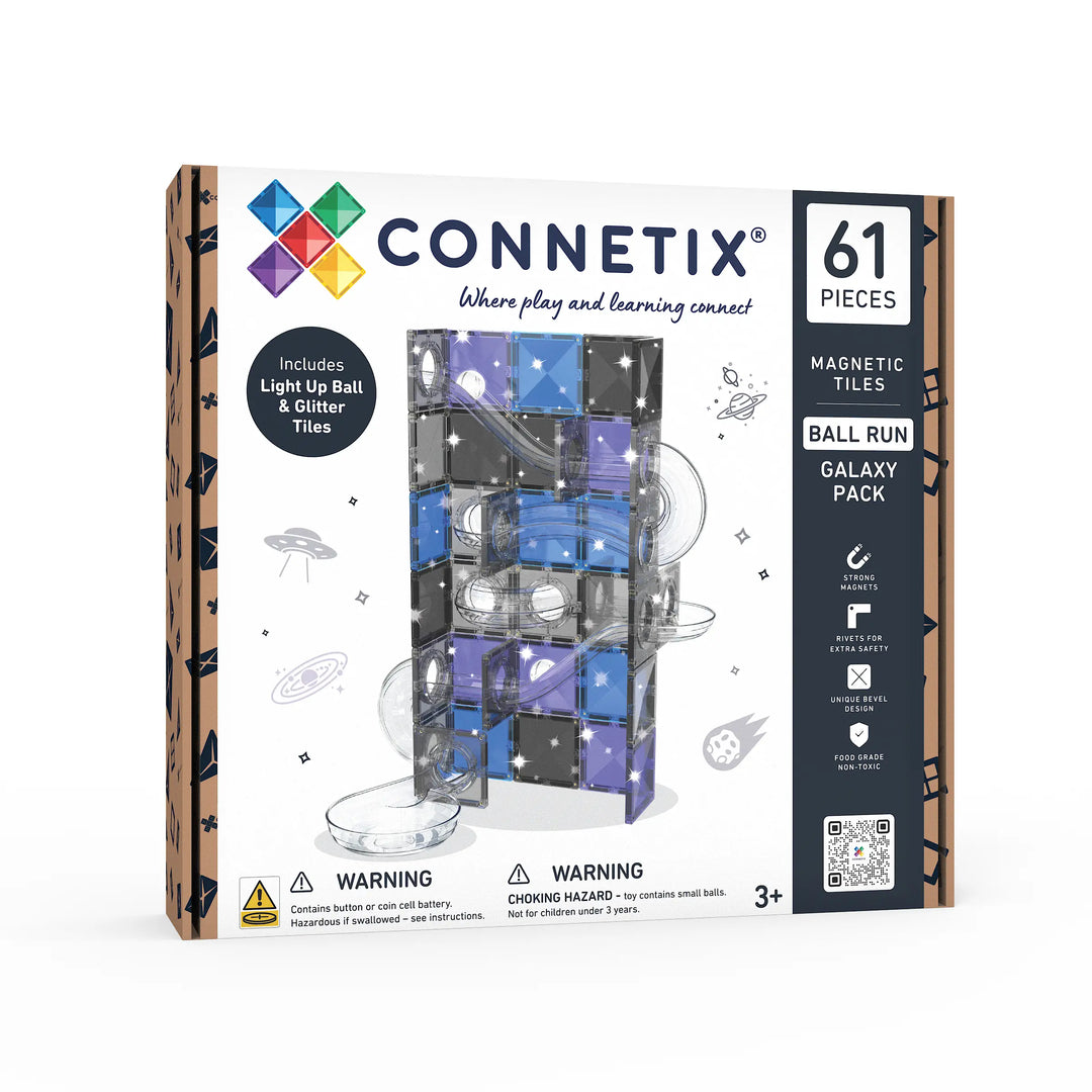 >CONNETIX Glitter Tiles - 61 Pieces Ball Run Galaxy Pack