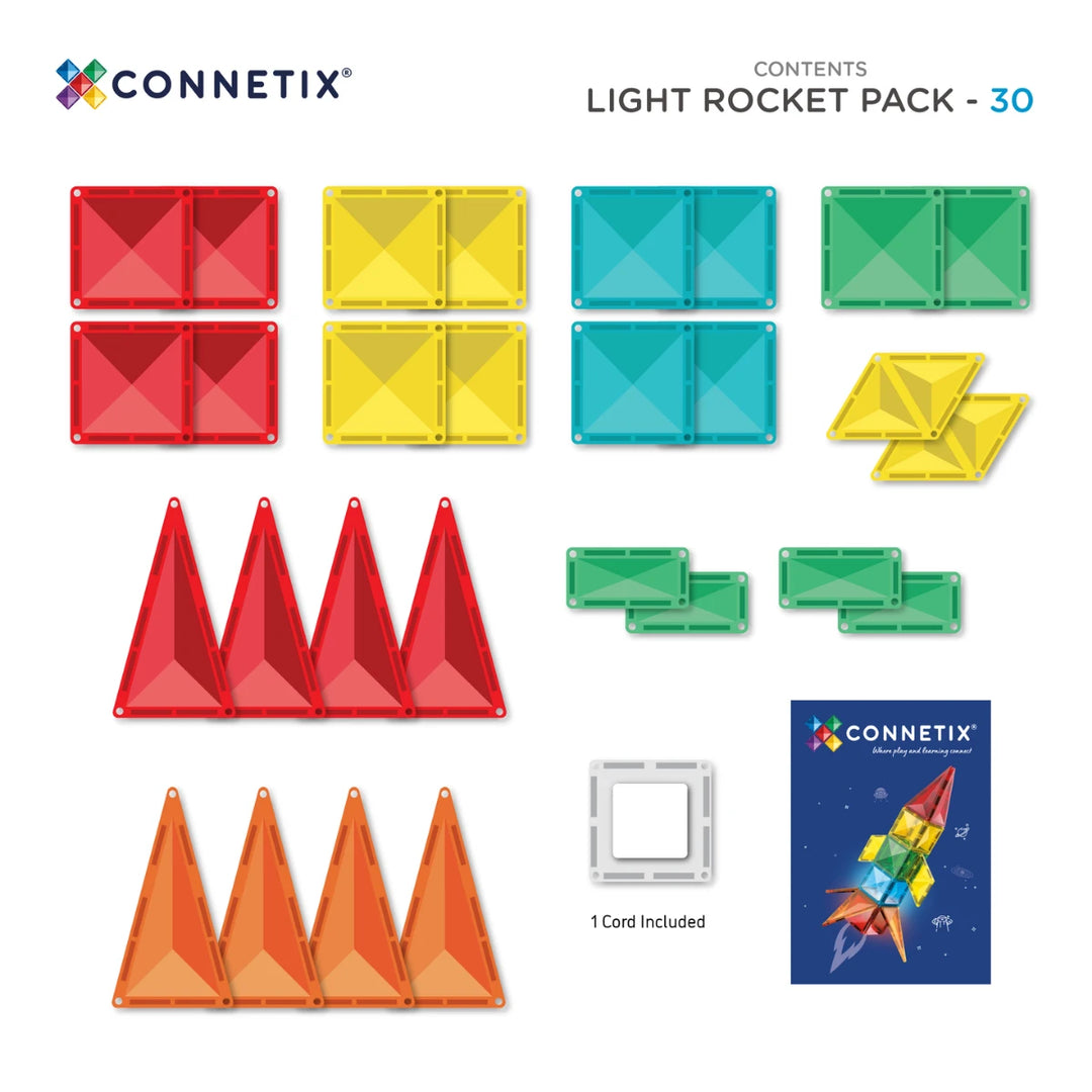>CONNETIX Light Up Tiles - 30 Pieces Rocket Pack