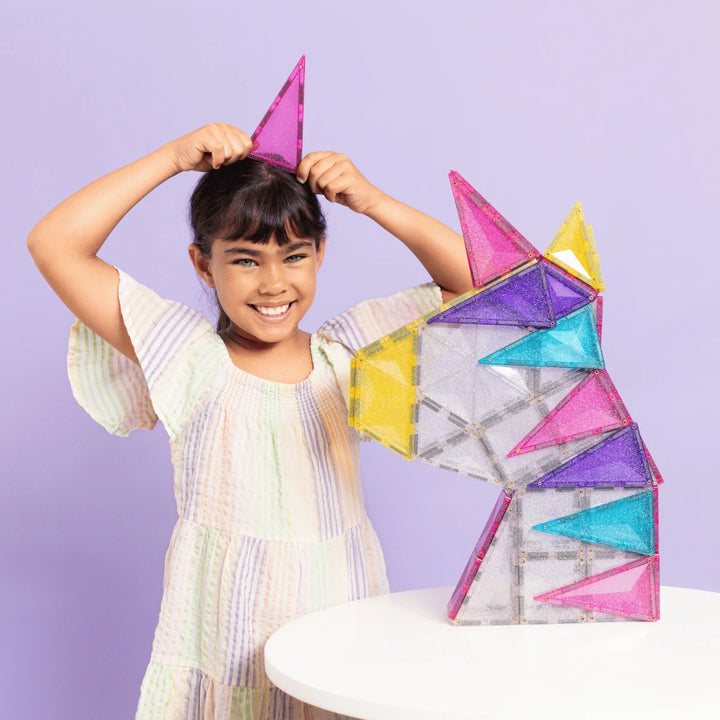>CONNETIX Glitter Tiles - 56 Pieces Unicorn Pack