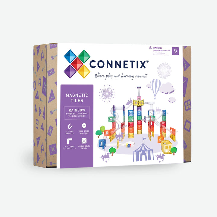 >CONNETIX Rainbow Tiles - 134 Pieces Super Ball Run