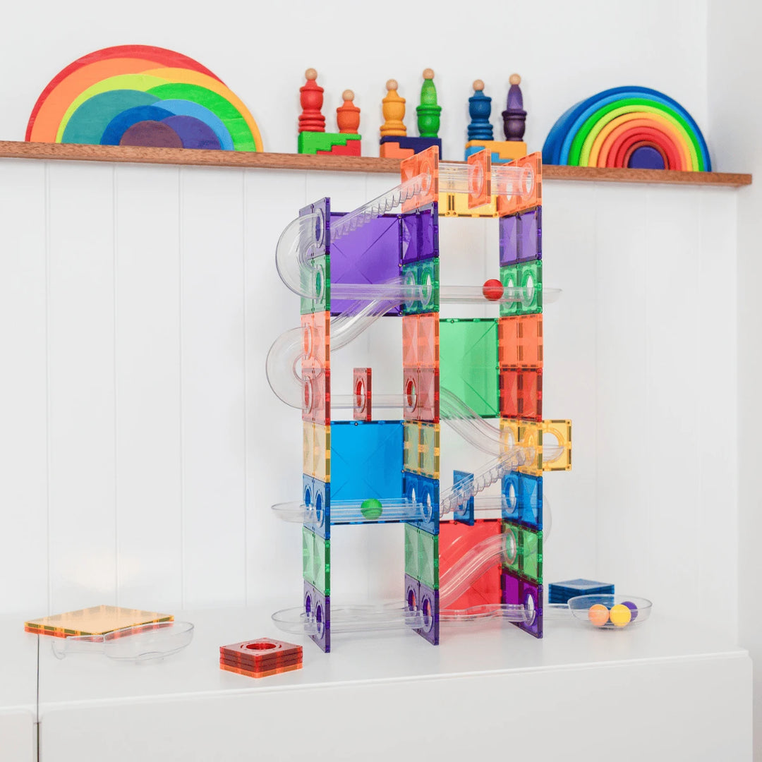 >CONNETIX Rainbow Tiles - 134 Pieces Super Ball Run