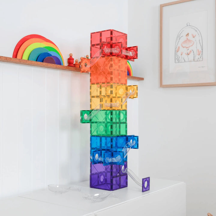 >CONNETIX Rainbow Tiles - 134 Pieces Super Ball Run