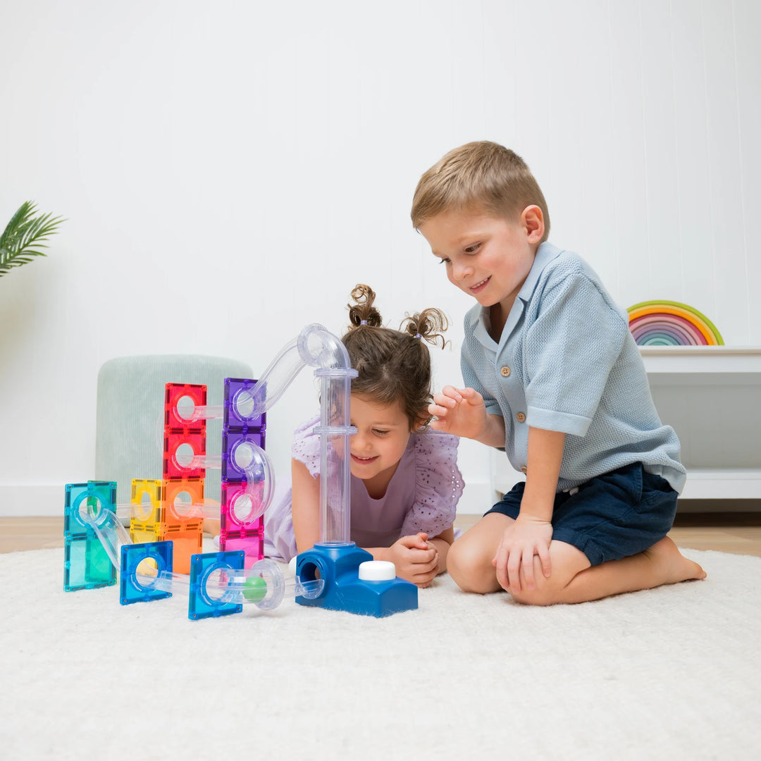 >CONNETIX Bright Tiles - 47 Pieces Ball Run Launcher Pack