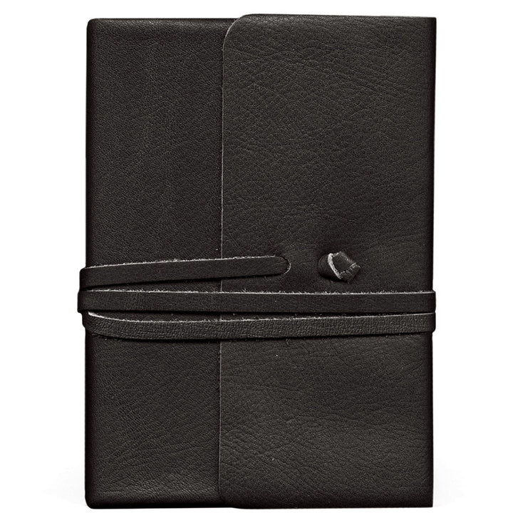 >Cavallini Leather Journal - Journalino Black - 6" X 8"