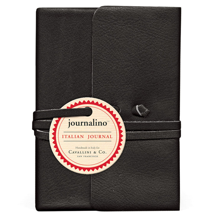 >Cavallini Leather Journal - Journalino Black - 6" X 8"