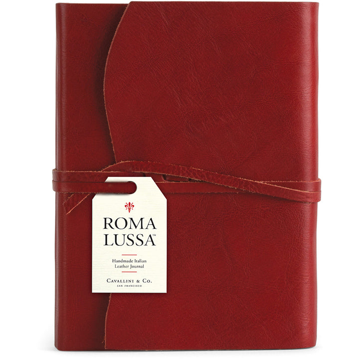 >Cavallini Leather Journal - Roma Lussa Red - 6" X 8"