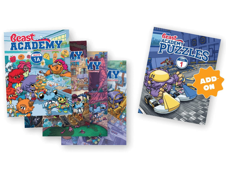 Beast Academy Level 1 - Ages 6‑8 with FREE Puzzles Book