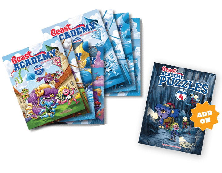 Beast Academy Level 4 - Ages 9-12 with FREE Puzzles Book