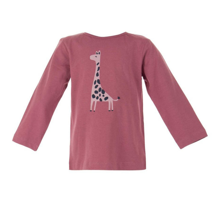 Losan Baby Long Sleeve Pink Tee - Giraffe - 12-18M