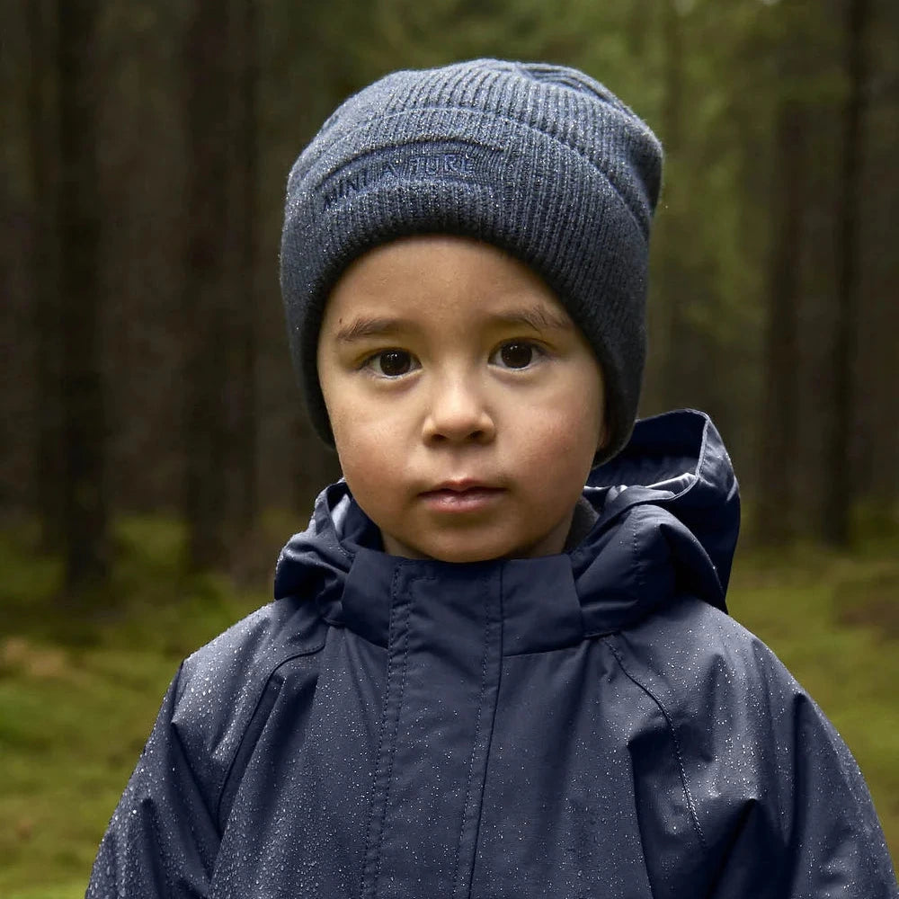 MINI A TURE Kids MATBOJE Wool Beanie Fur - Outer Space