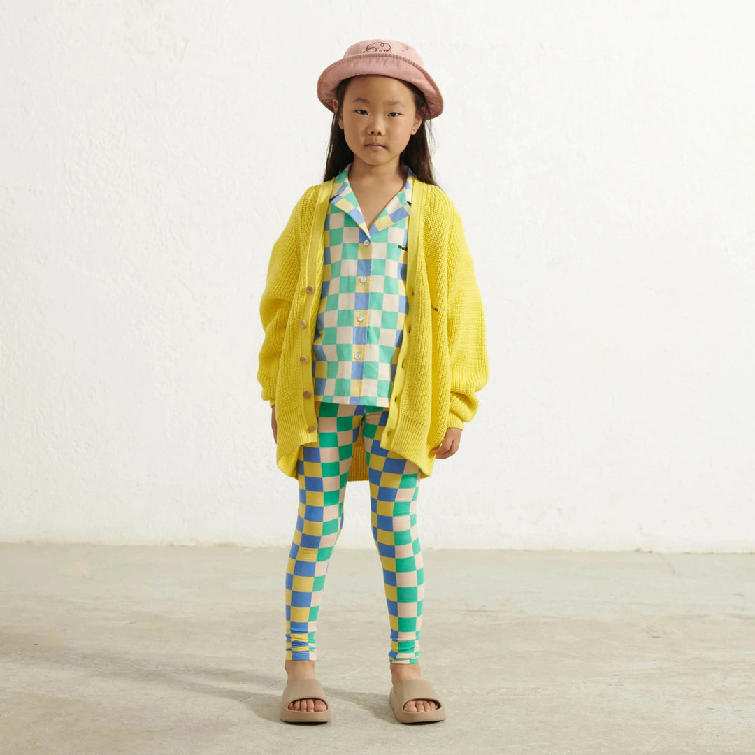 Weekend House Girls Chess Organic Cotton Leggings - Green - 2Y/9-10Y