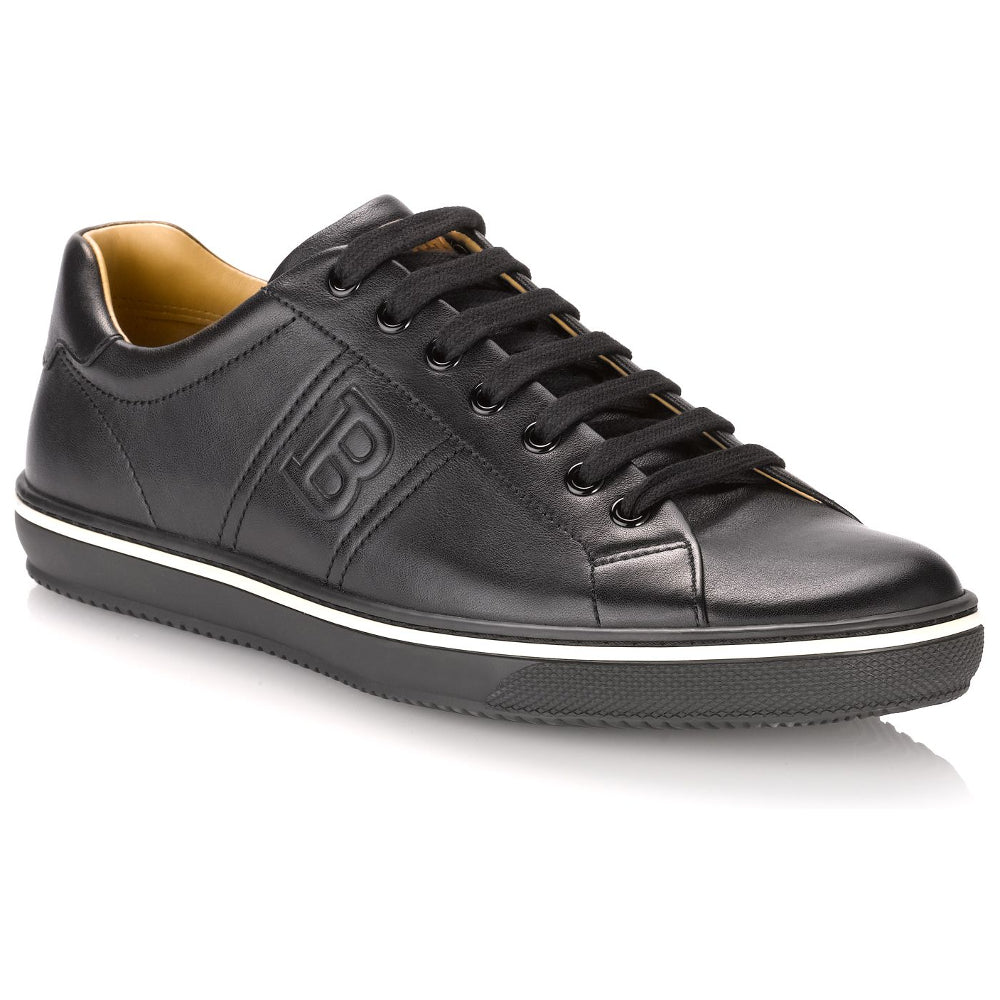 BALLY Mens ORIVEL Black Calf Plain Sneakers 6171631
