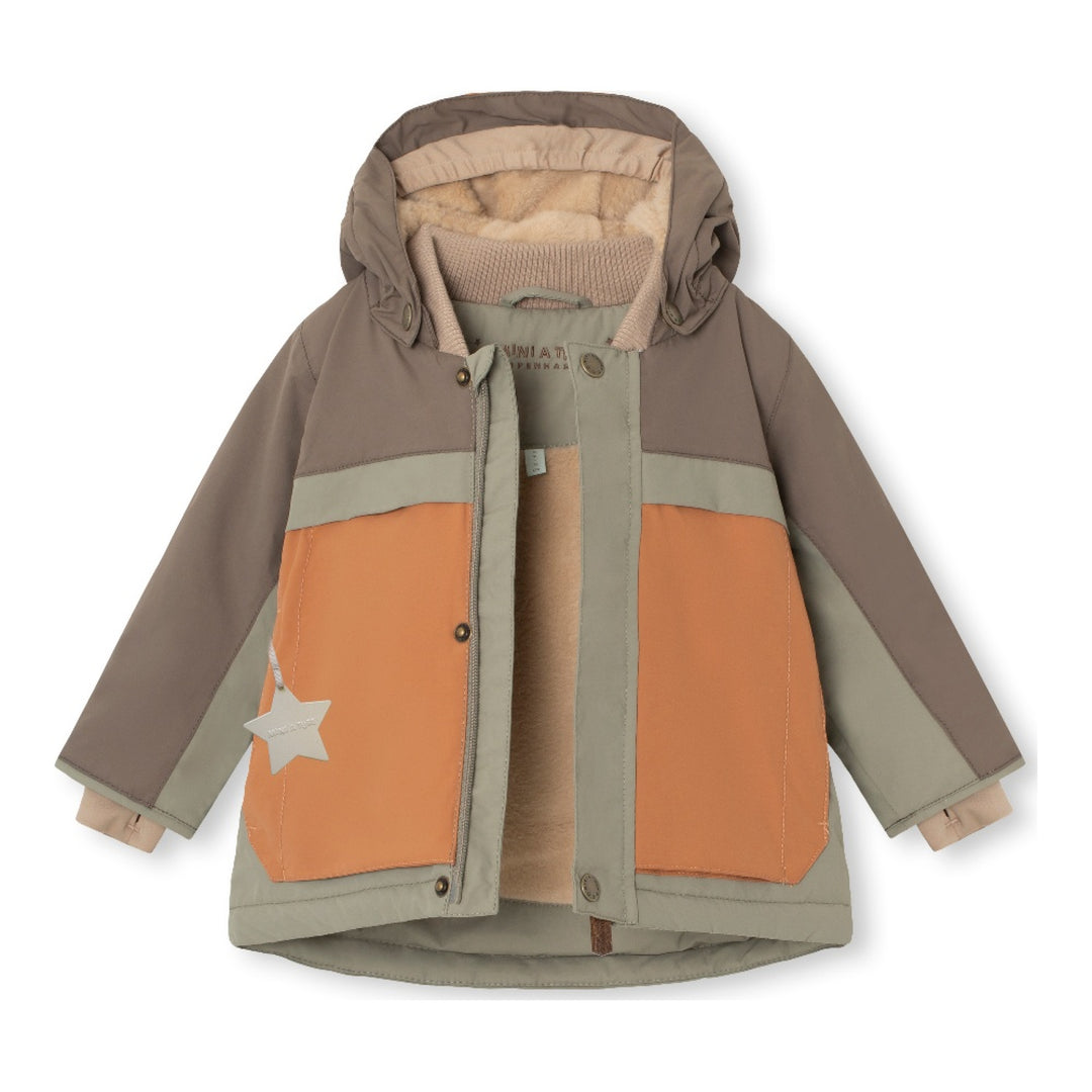 MINI A TURE Baby MATWALDO Color Block Winter Jacket - Morel Grey