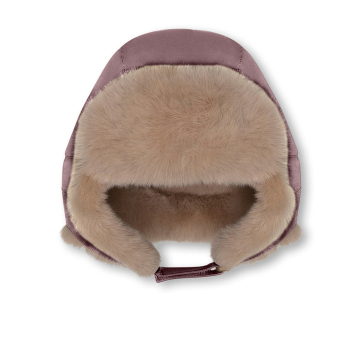 >MINI A TURE Kids CRISTER Teddy Lined Winter Hood - Peppercorn Plum