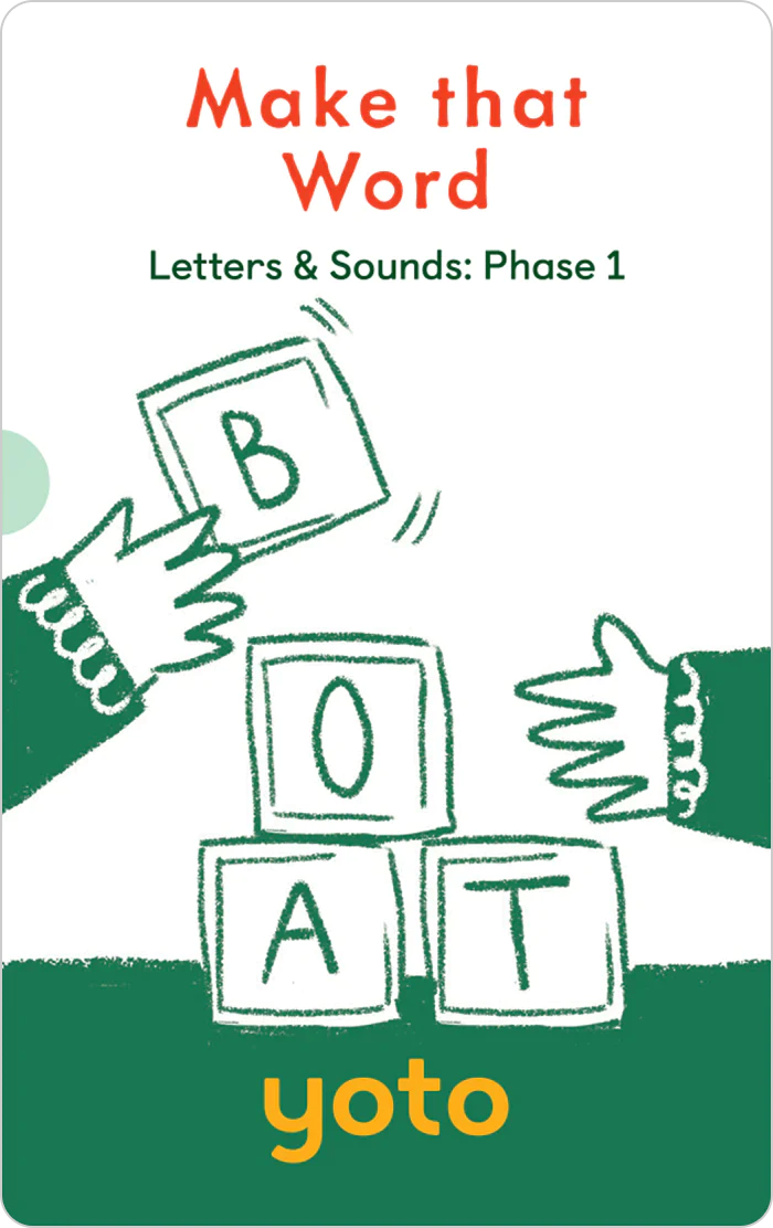 >Yoto Card - Phonics: Letters & Sounds: Phase 1 - Age 4-6 Years