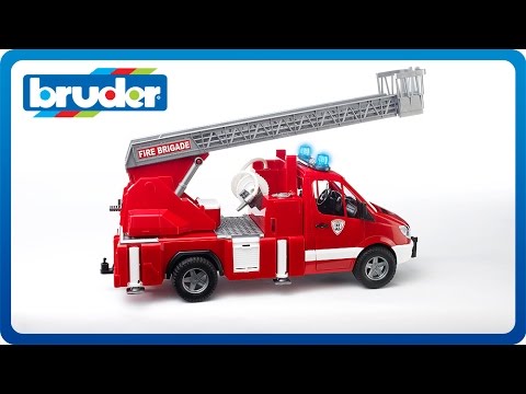 >Bruder 02673 MB Sprinter Fire Engine w/ Ladder Water Pump and Light & Sound 17.7 x 6.8 x 8.6 inch