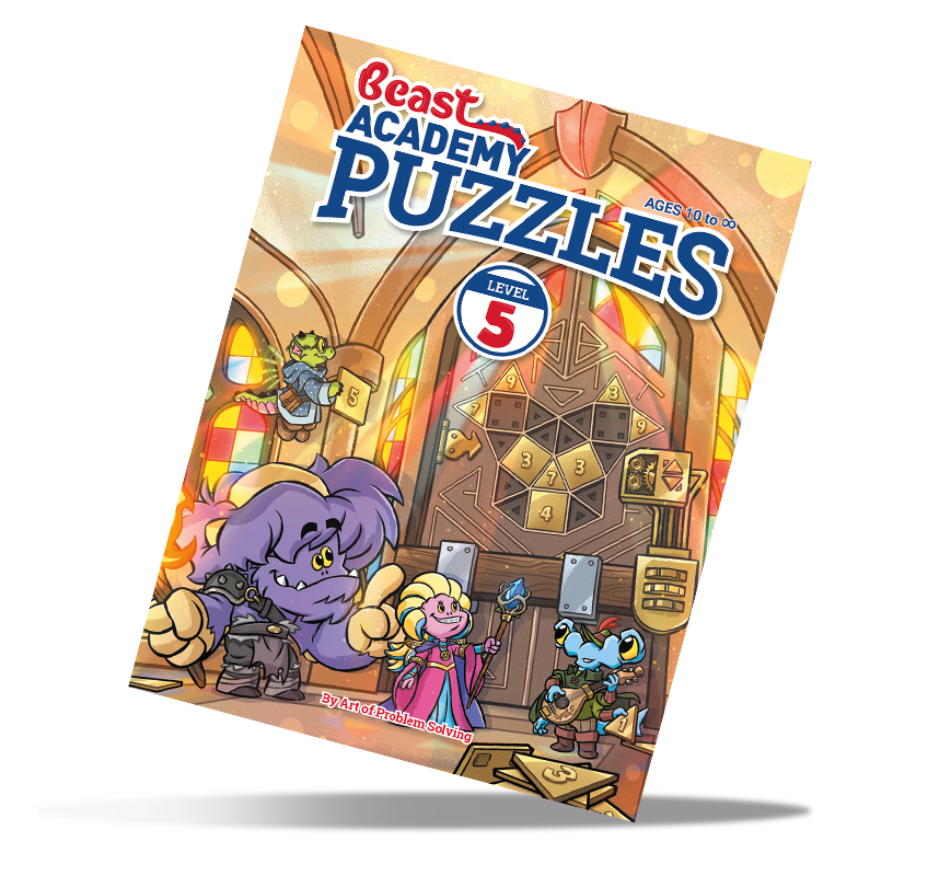 Beast Academy Level 5 Math Books - Ages 10-13 with FREE Puzzles Book
