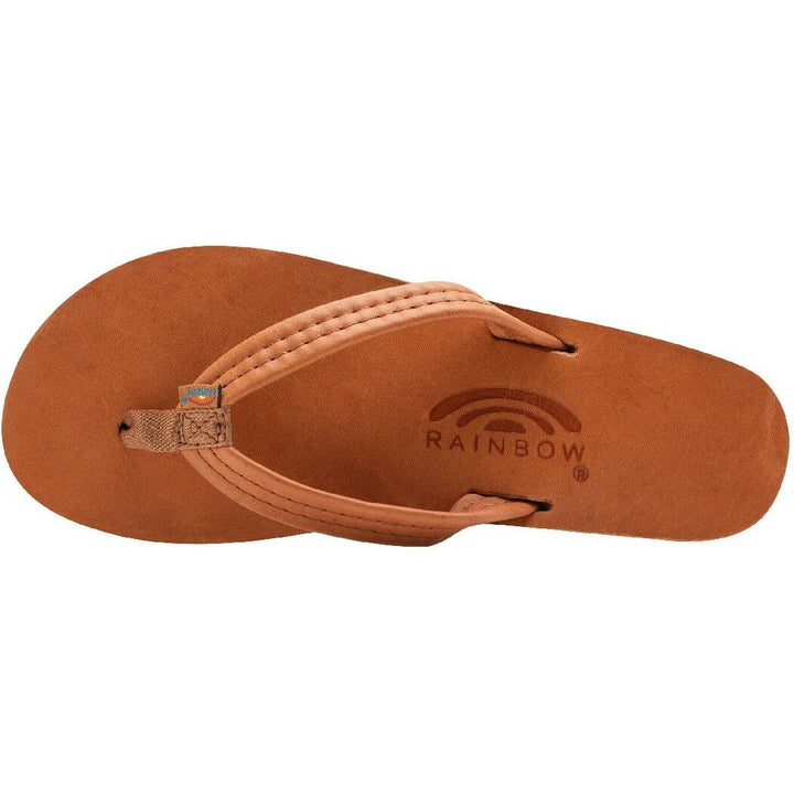 Rainbow Women‘s Premium Leather Flip-Flops Sandals - Tan Brown