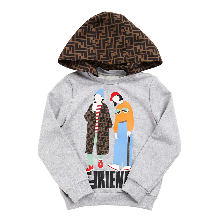 Fendi Kids Printed Sweatshirt with Detachable Hood