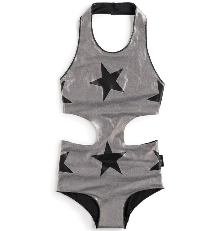 Nununu Kids Girl Star Swimsuit - Metalic Grey