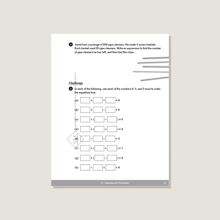 Singapore Math - Dimensions Math Workbook 5A