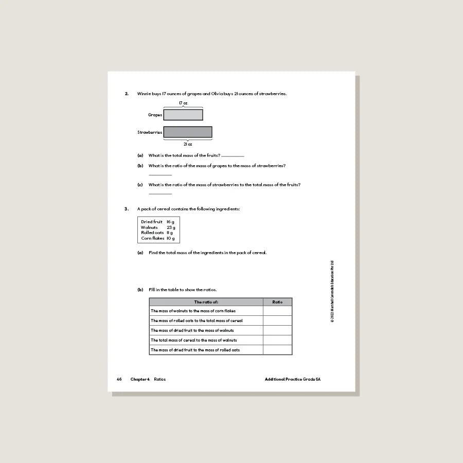 >Singapore Math Primary Mathematics Additional Practice 6A