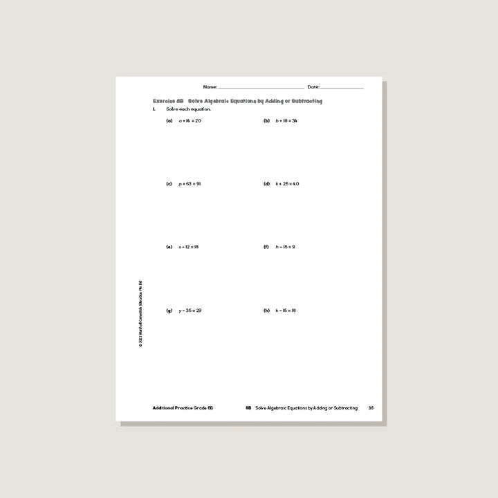 >Singapore Math Primary Mathematics Additional Practice 6B