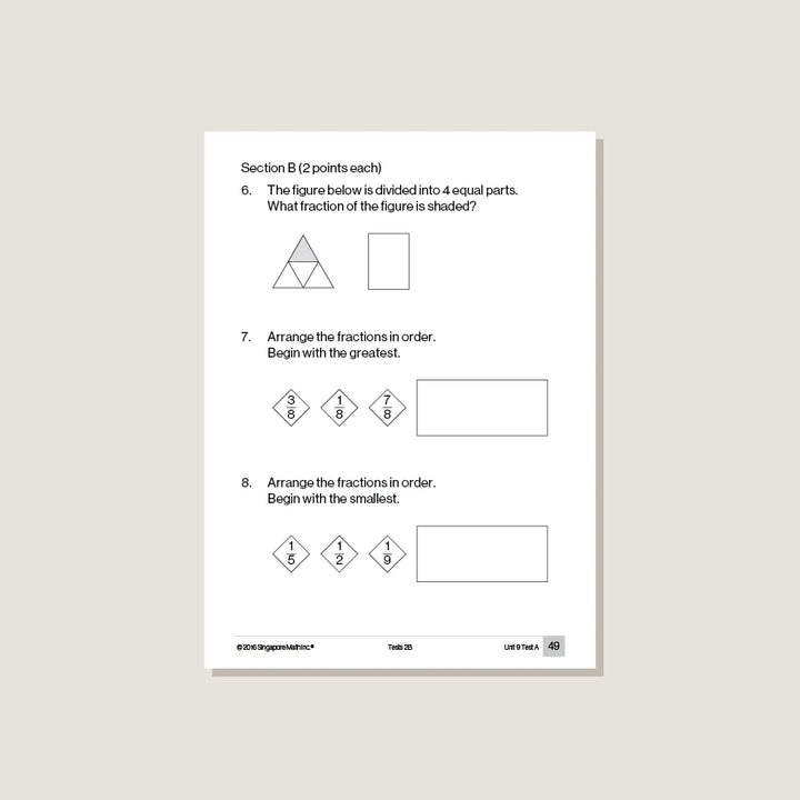 >Singapore Math Primary Mathematics Common Core Edition Tests 2B