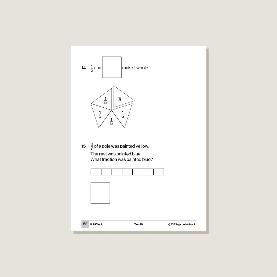 >Singapore Math Primary Mathematics Common Core Edition Tests 2B