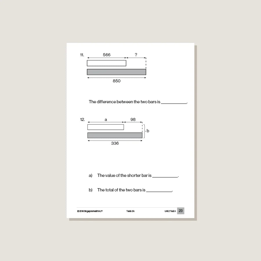 >Singapore Math Primary Mathematics Common Core Edition Tests 3A