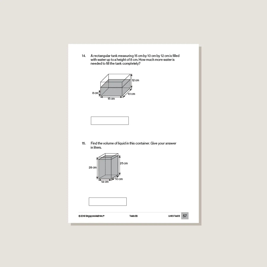 >Singapore Math Primary Mathematics Common Core Edition Tests 5B