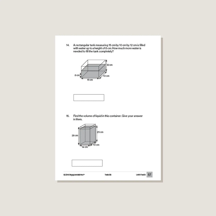 >Singapore Math Primary Mathematics Common Core Edition Tests 5B