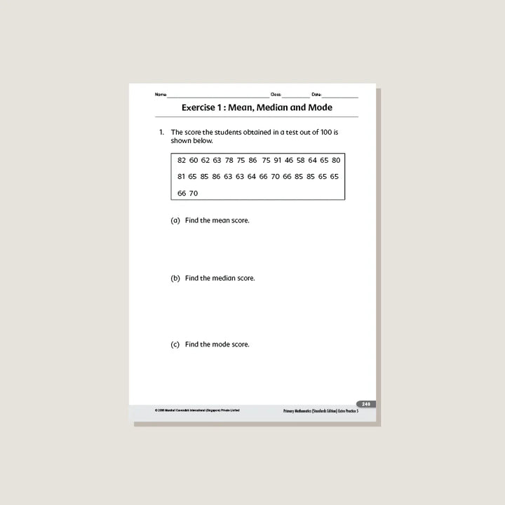 >Singapore Math Primary Mathematics Extra Practice Grade 5