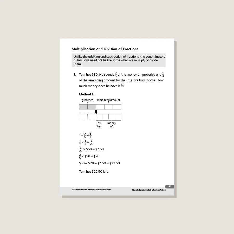 >Singapore Math Primary Mathematics Extra Practice Grade 6