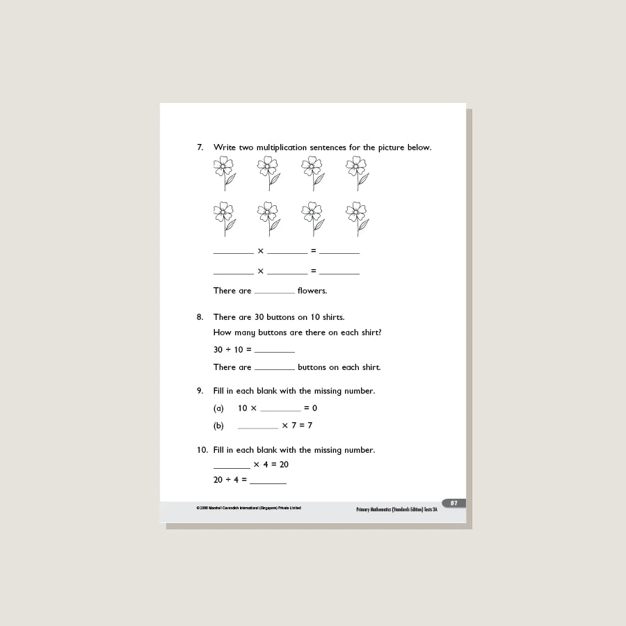 >Singapore Math Primary Mathematics Standards Edition Tests 3A