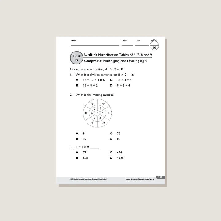 >Singapore Math Primary Mathematics Standards Edition Tests 3A