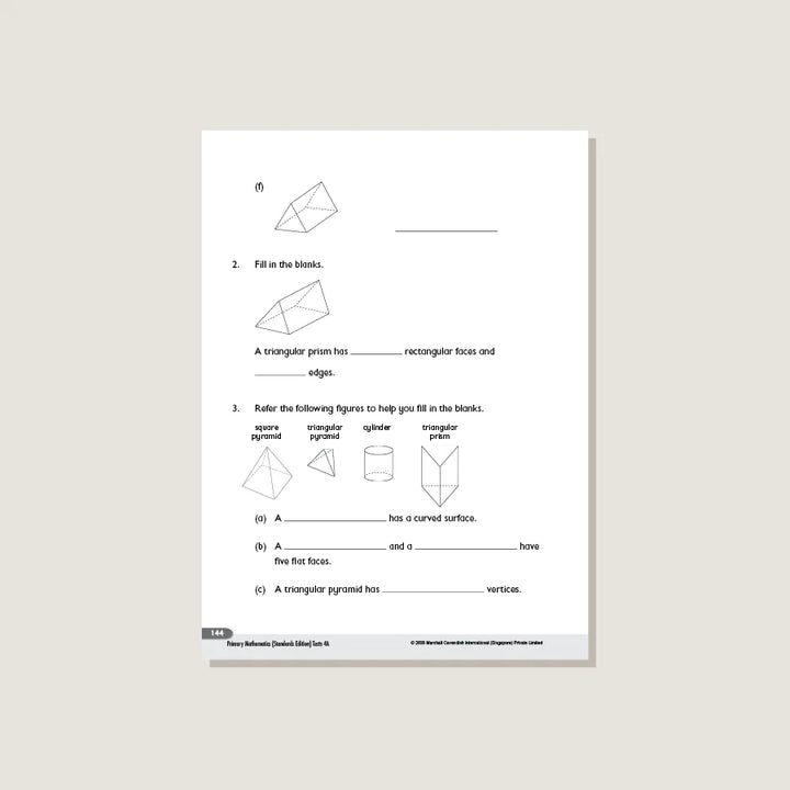 Singapore Math Primary Mathematics Standards Edition Tests 4A