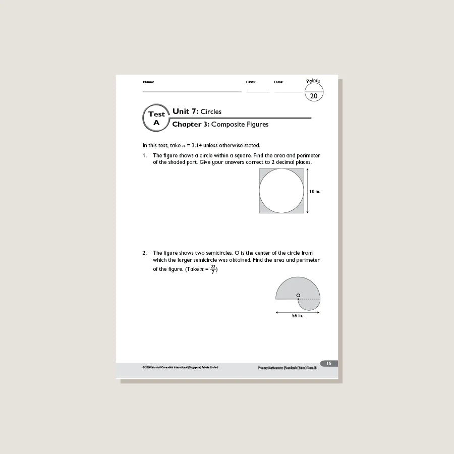 >Singapore Math Primary Mathematics Standards Edition Tests 6B