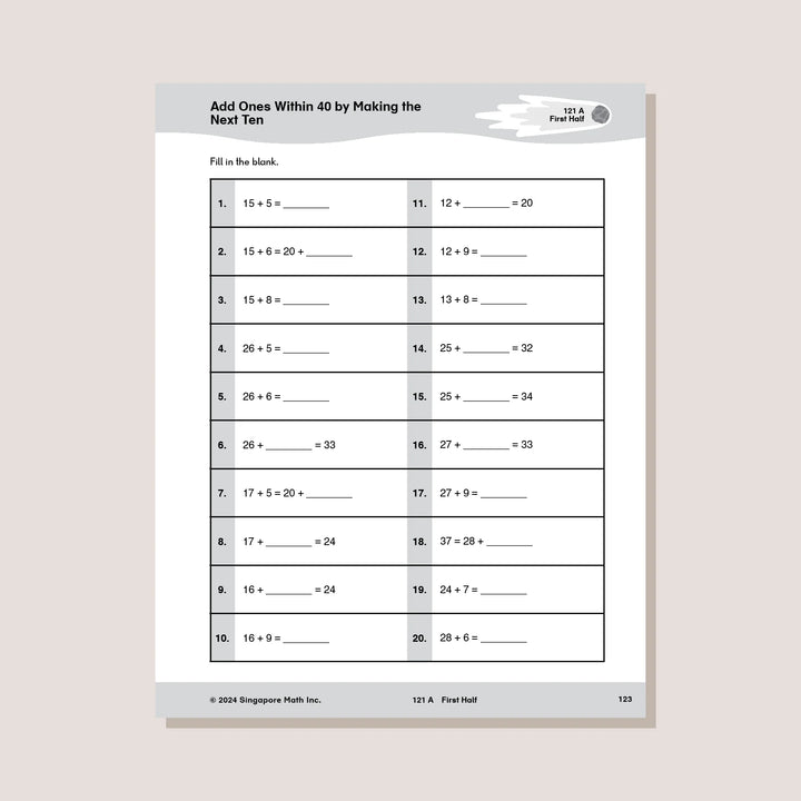 >Singapore Math Sprints 1 - Grade 1