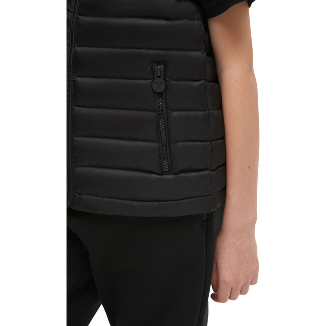 Moose Knuckles Kids Air Down Black Vest With Zip Pockets